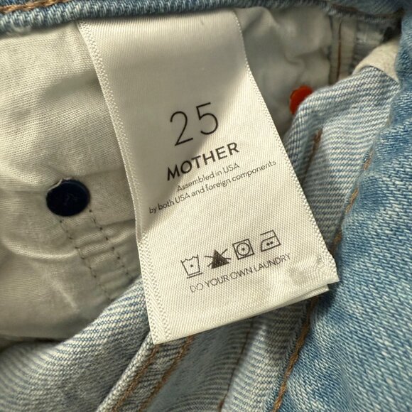 Mother Snacks Denim The Fun Dip Puddle Lots of Nibbles Distressed Jeans 25 NEW - Picture 5 of 7